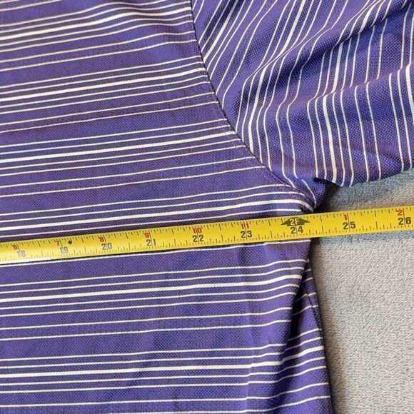 Nike Golf Dri Fit Shirt Mens XL Purple Striped Short Sleeve Polo Rugby Swoosh - Picture 13 of 14